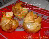 Fondue d'endives revistée en aumônières