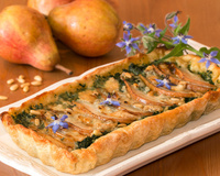 Tarte aux poires, épinards et gorgonzola