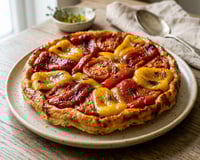 Tarte tatin aux poivrons grillés à l'huile