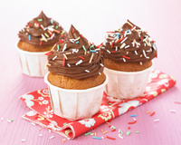 Cupcake vanille et son topping au chocolat