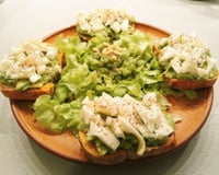 Tartines à l'avocat et à l'œuf