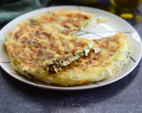 Tarte filo, féta et épinards à la poêle