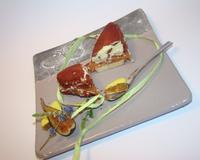 Après la version 100% melon, voici la version figue, née des petits calissons à la figue achetés à Saint-Rémy-de-Provence.....une association de saveurs vraiment raffinée…