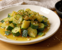 Courgettes sautées à l'huile d'ail et thym