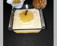 Ananas caramélisé et mousse de coco