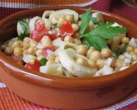 Salade de pois chiche et cœurs de palmier