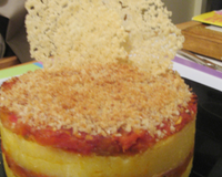 Gratin de polenta au jambon de parme