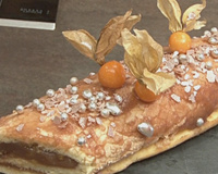 Bûche à la crème de marron et écorces confites