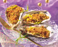 Huîtres chaudes gratinées à la Fine Chapelure de Pain Tipiak