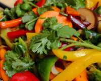 Wok de légumes variés à la coriandre