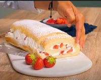 Roulé japonais aux fraises