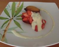 Petite recette ensoleillé qui allie le moelleux et la fraicheur d'un gateau au citron et le gout de la fraise marié au basilic.