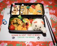 Un bento plein de couleurs et de saveurs. Dans la partie du bas (à réchauffer) pour le plaisir des yeux et des papilles : un adorable bébé phoque, une tartelette saumon/poireau/crevette,…
