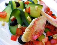 Une salade très colorée, et fraiche.
