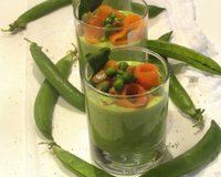 Crème de petits pois au saumon fumé