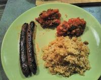 J'ai cuisiné les perles de coucous avec des merguez et des légumes coupés en mirepoix, carottes, courgettes, poivrons, oignons. On s'est régalé,…