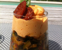 Pisto et sa mousse péquillo chorizo