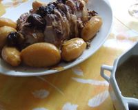 Rôti de porc aux pruneaux d'agen et ses pommes de terre moelleuses cuit à l'autocuiseur.