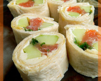 Makis de saumon fumé, concombre à la Philadelphia