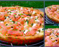 Tarte au saumon fumé à la carbonara