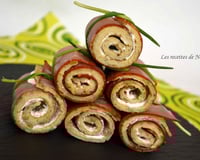 Roulés d'omelette à la tapenade, mascarpone et jambon