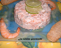 Tartare de saumon et crevettes au citron vert