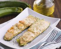 Des courgettes farcies au saumon et Chavroux, en famille !