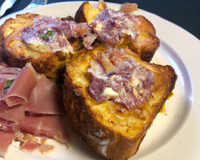 Pain perdu à l'ail rose de Lautrec et jambon de Lacaune