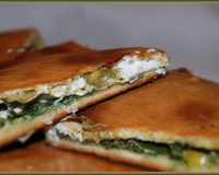 Focaccia aux épinards, au chèvre et au pistou