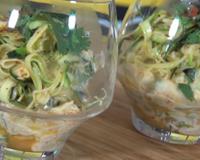 Une verrine de courgettes crues et cuites, une délicieuse recette express et facile !