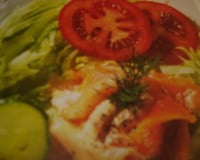Nids de saumon fumé aux crevettes et champignons