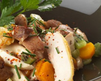 Fricassée de blancs de poulet couleurs d'automne