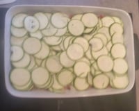 Gratin de courgettes au riz et à la farce