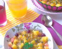 Taboulé de fruits frais au vinaigre de fruit de la passion