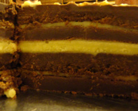 Gâteau aux trois chocolats et crème pâtissière