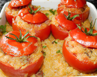 Gratin de riz façon tomates farcies
