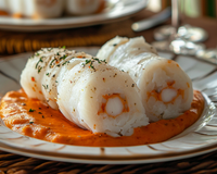 Roulé de poisson blanc et de surimi