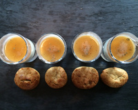 Panna cotta roquefort caramel au poivre accompagnée de sablés au foie gras