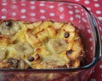 Clafoutis pomme, banane aux pépites de chocolat
