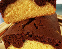Le gâteau marbré chocolat, vanille et rhum