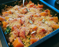 Crumble de potiron au saumon fumé