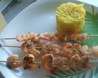 Brochettes de crevettes gourmandes