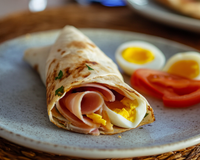 Wrap jambon, tomate et œuf