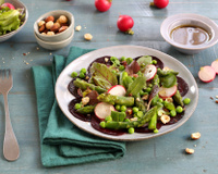 Carpaccio printanier de betteraves caramélisées au vinaigre balsamique