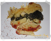 Gratin de pâtes aux épinards et à la tomate