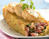 Croustillants de pieds de porc iodés aux St Jacques