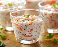 Verrine de surimi et saumon fumé