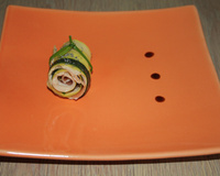 Roulé de courgettes au chèvre frais et melon