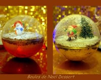 Boule de Noël dessert : mousse au choco-nutella sous un lit de biscuits chocolat