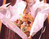 Papillote de truite, endive et Fourme